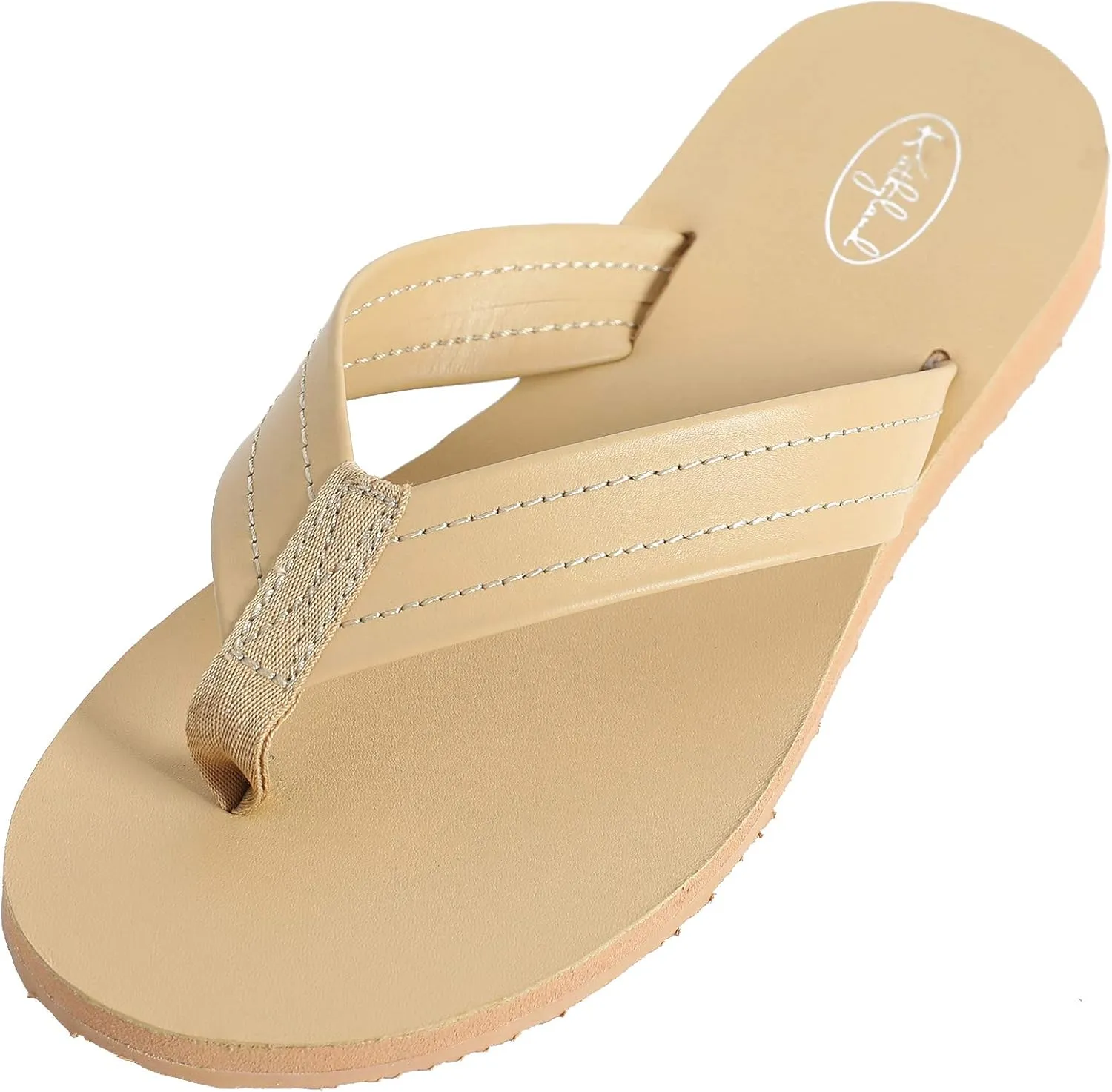 Millffy Womens Flip Flops Comfortable Beach Slides Leather Thongs Slippers Flat Comfy Casual Thin Strap Sandals