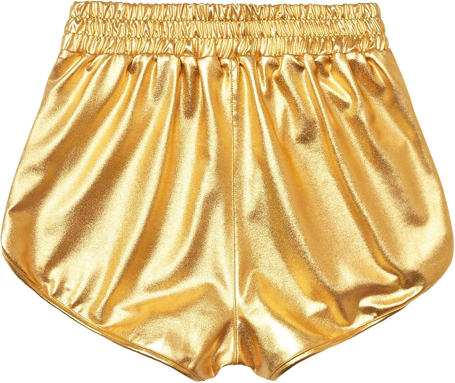 Mirawise Women's Metallic Shorts Summer Yoga Hot Shiny Sparkly Outfit Short Pants with Sunglasses