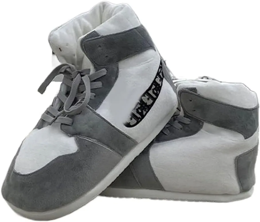 MOLERFO High Top Sneaker Slippers Unisex One-Size Ultra Comfy and Cozy House Fluffy Jordan Like Slippers for Men and Women