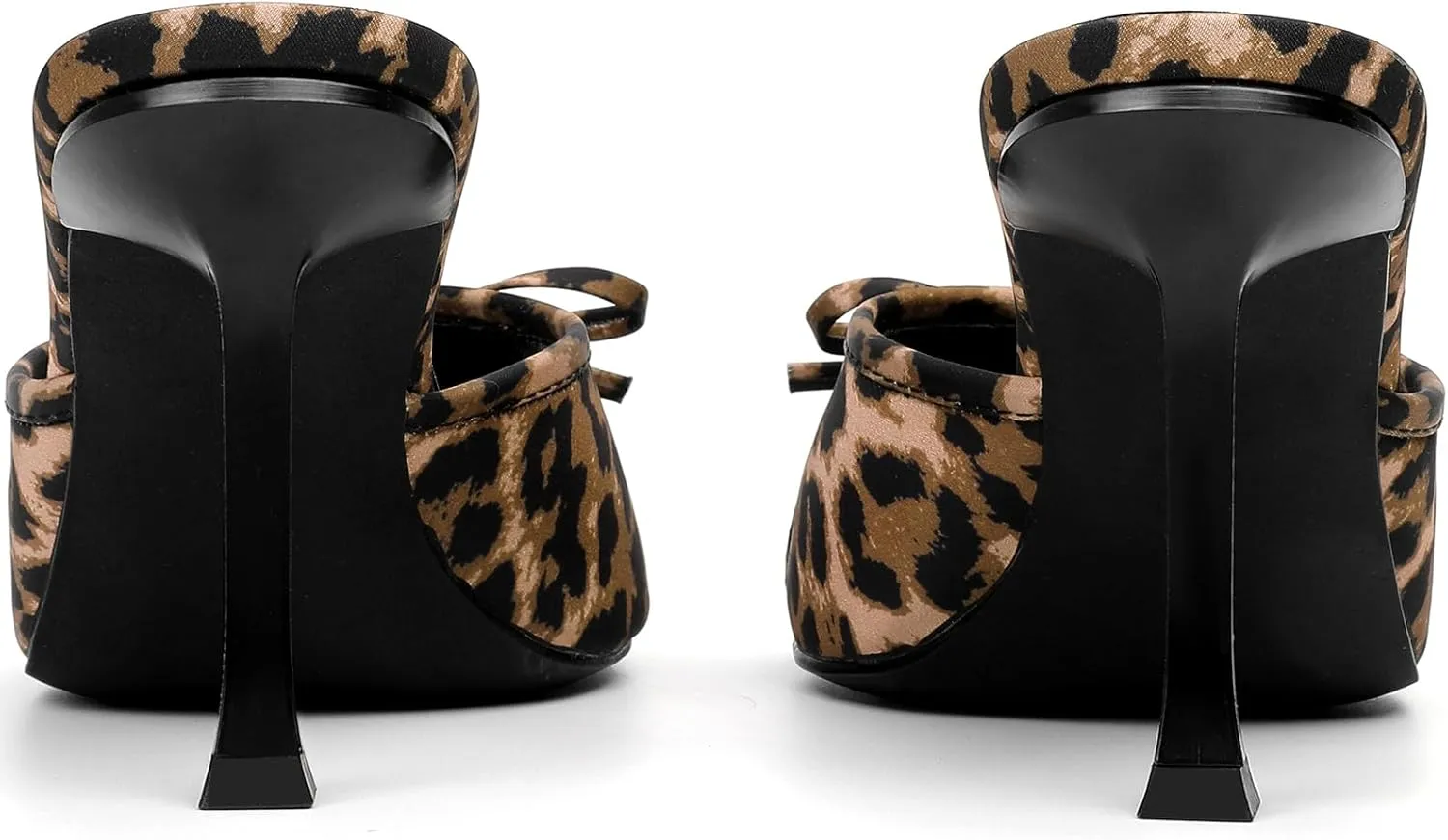 Mostrin Kitten Heels for Women Round Toe Heels With Bow Vintage Mules Sexy Slip on Stiletto Backless Sandals for Party Daily