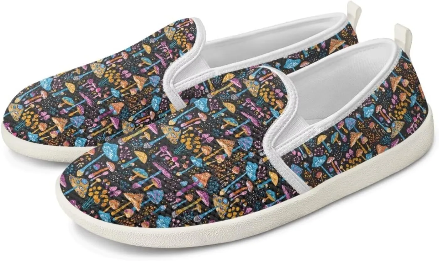 Mushroom Design Running Shoes Flats for Women Tennis Shoes Slip Resistant Work Shoes