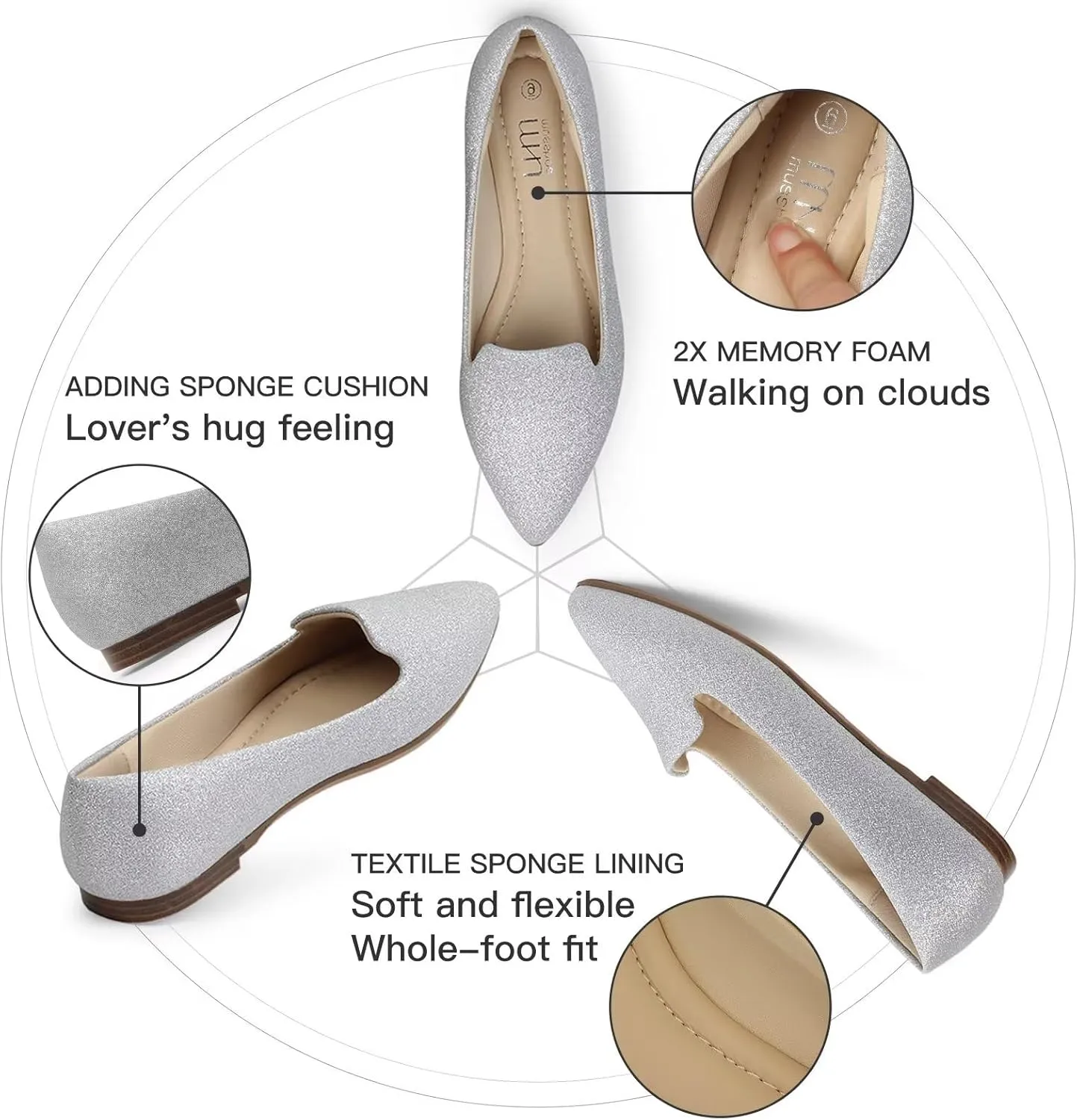 MUSSHOE Flat Shoes Women Comfortable Slip on Women's Flats