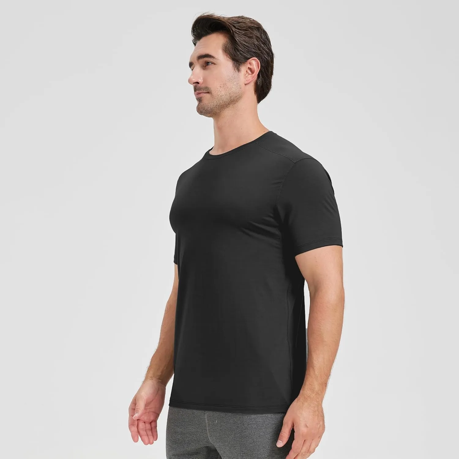 netdraw Men's Bamboo Viscose Athletic Shirt Lightwieht Cooling Moisture Wicking Workout Running Hiking Fitness T-Shirt