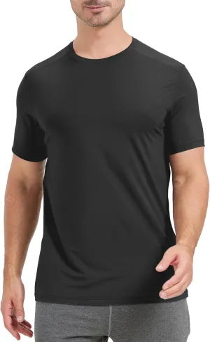 netdraw Men's Bamboo Viscose Athletic Shirt Lightwieht Cooling Moisture Wicking Workout Running Hiking Fitness T-Shirt
