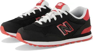 New Balance 515 V1 Lace-up Sneaker, Black/True Red, 13.5 Wide US Unisex Little_Kid