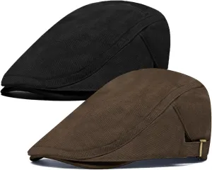 Newsboy Cap for Men Flat Hats Adjustable Breathable Irish Caps Cabbie Ivy Driving Hunting Sport Golf Outdoor