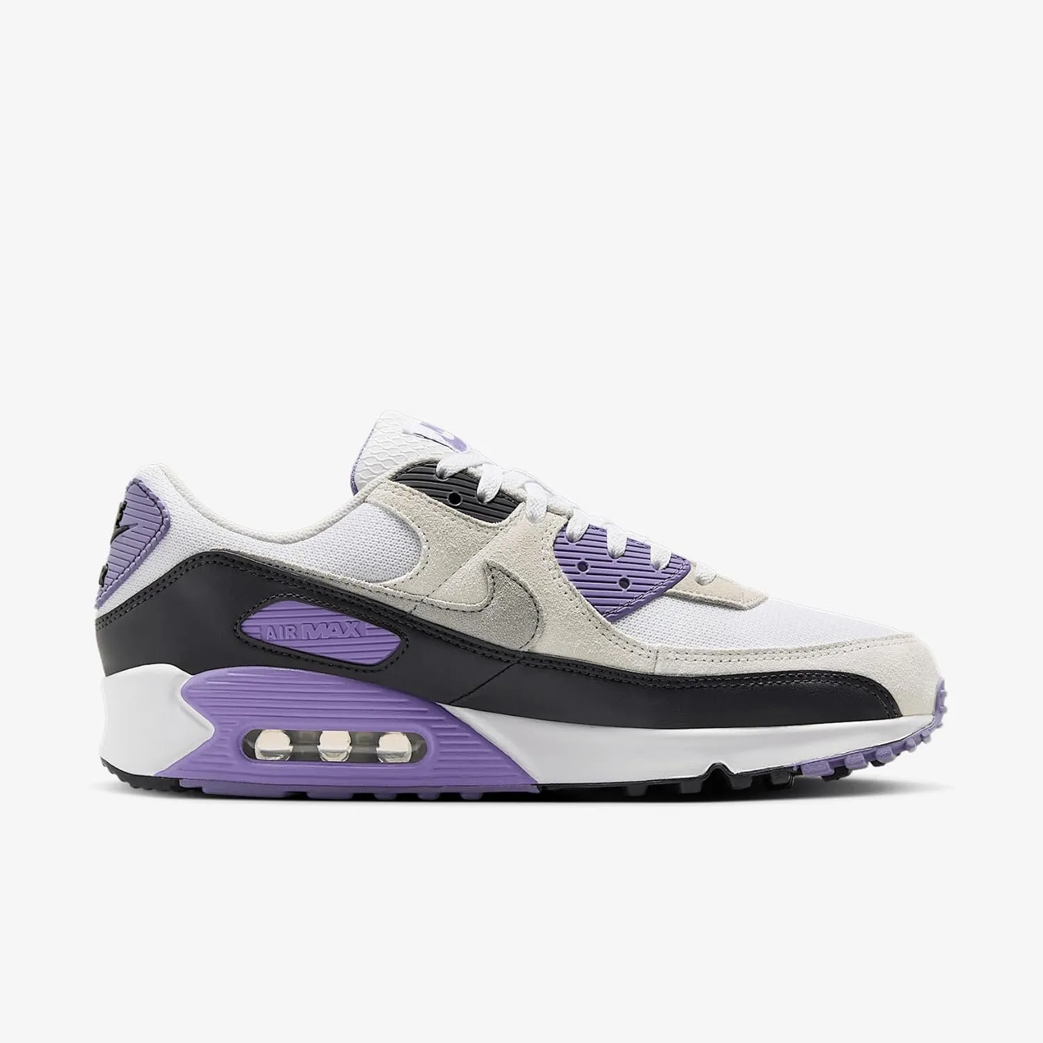 Nike Air Max 90 Men's Shoes (DM0029-114, White/Dusty Amethyst/Photon Dust/Light Smoke Grey)
