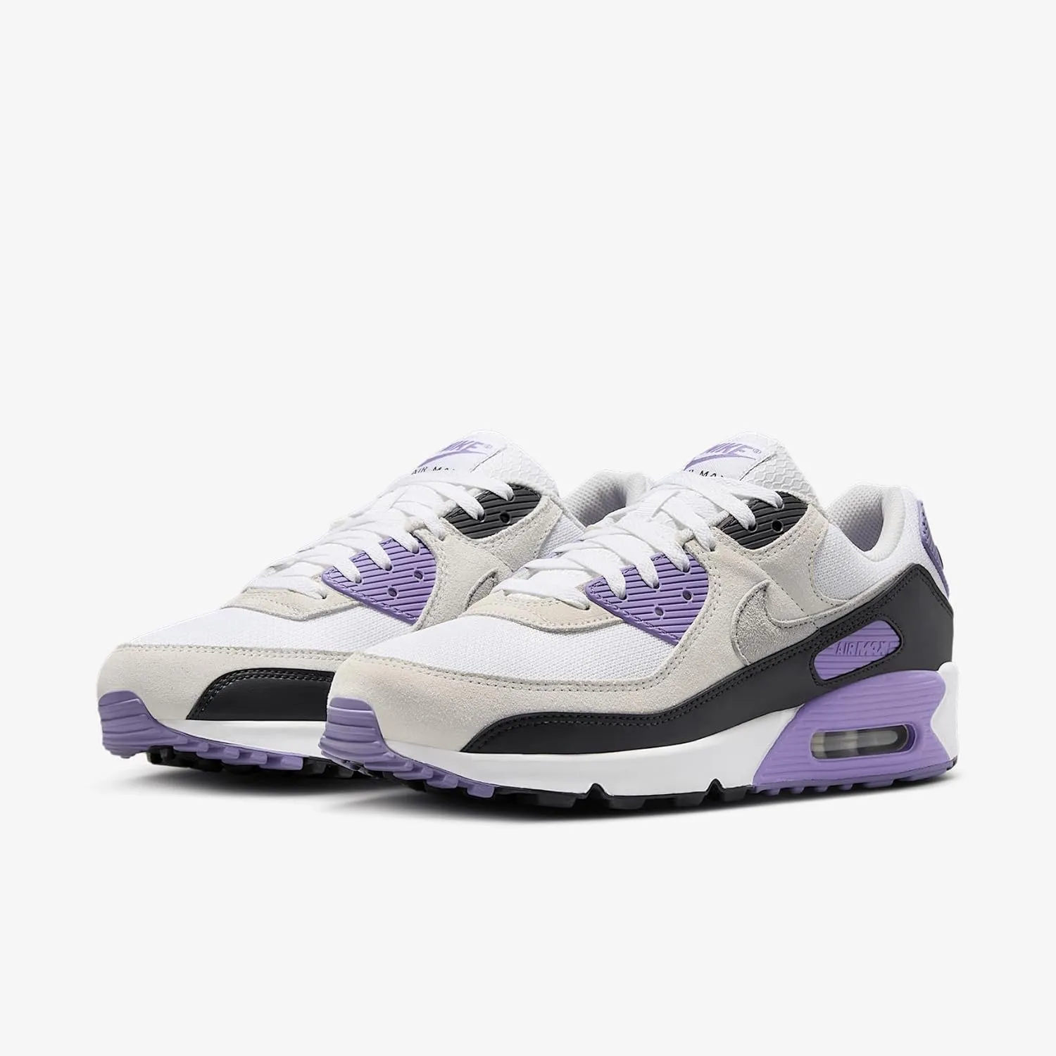 Nike Air Max 90 Men's Shoes (DM0029-114, White/Dusty Amethyst/Photon Dust/Light Smoke Grey)