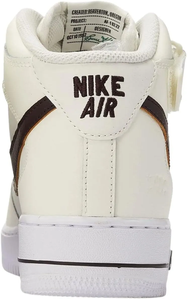 Nike Men's Air Force 1 Mid Sneaker - Sail/Brown, Size 9