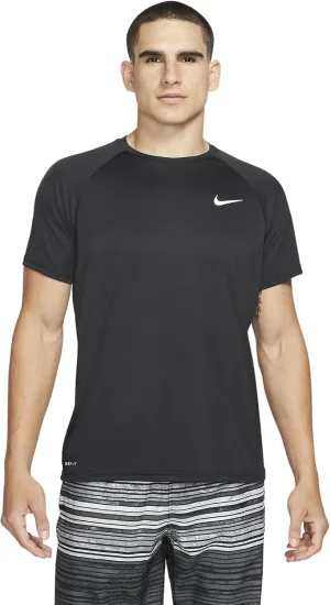 Nike Men's Dri-FIT UPF 40  Hydroguard Swim Tee (US, Alpha, Medium, Regular, Regular, Black)