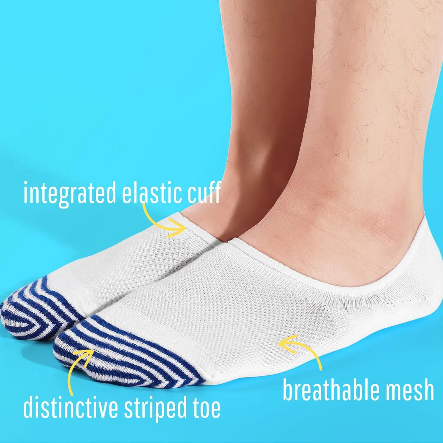 No Show Socks for Men 6 Pack,Non Slip Cotton Low Cut Short Socks for Sneaker Loafer Running