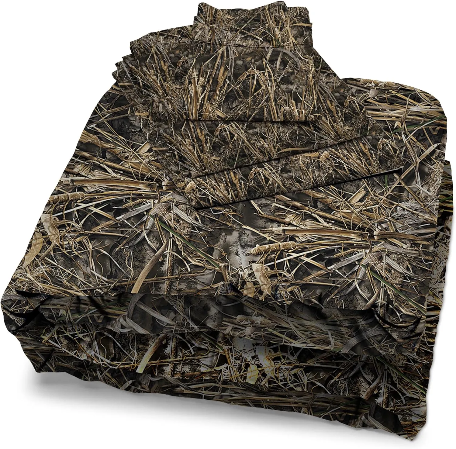 Northwest Realtree Queen Bed in a Bag Set, 1 Comforter, 1 Fitted Sheet, 1 Flat Sheet, 2 Pillowcases, All Seasons, Camo Bedding, MAX 7
