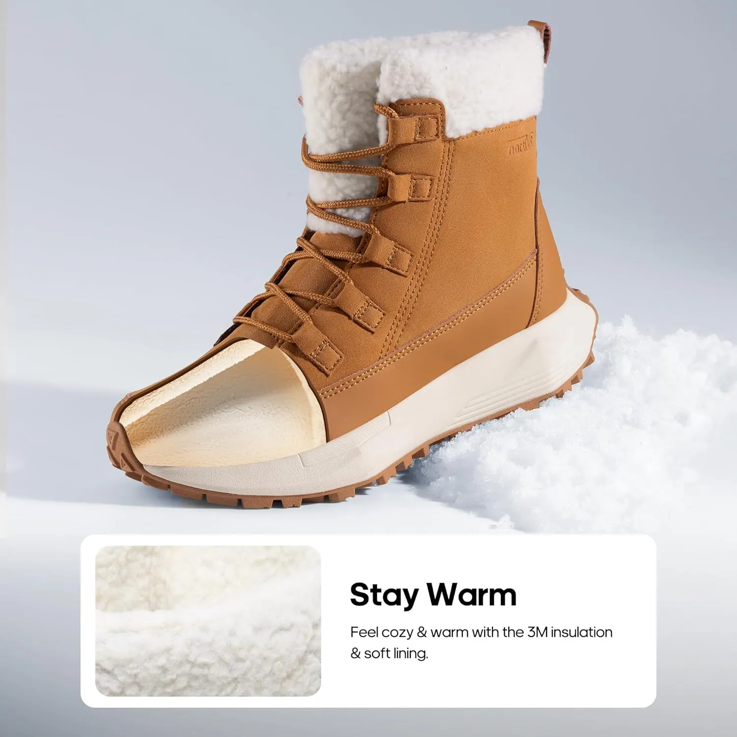 NORTIV 8 Women's Winter Boots Ankle Waterproof Lightweight Snow Sneaker Boots