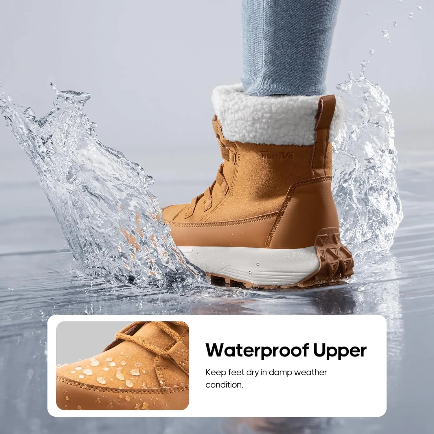 NORTIV 8 Women's Winter Boots Ankle Waterproof Lightweight Snow Sneaker Boots