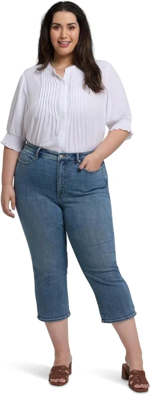 NYDJ Women's Plus Joni Relaxed Capri Jeans in Majorca Bay