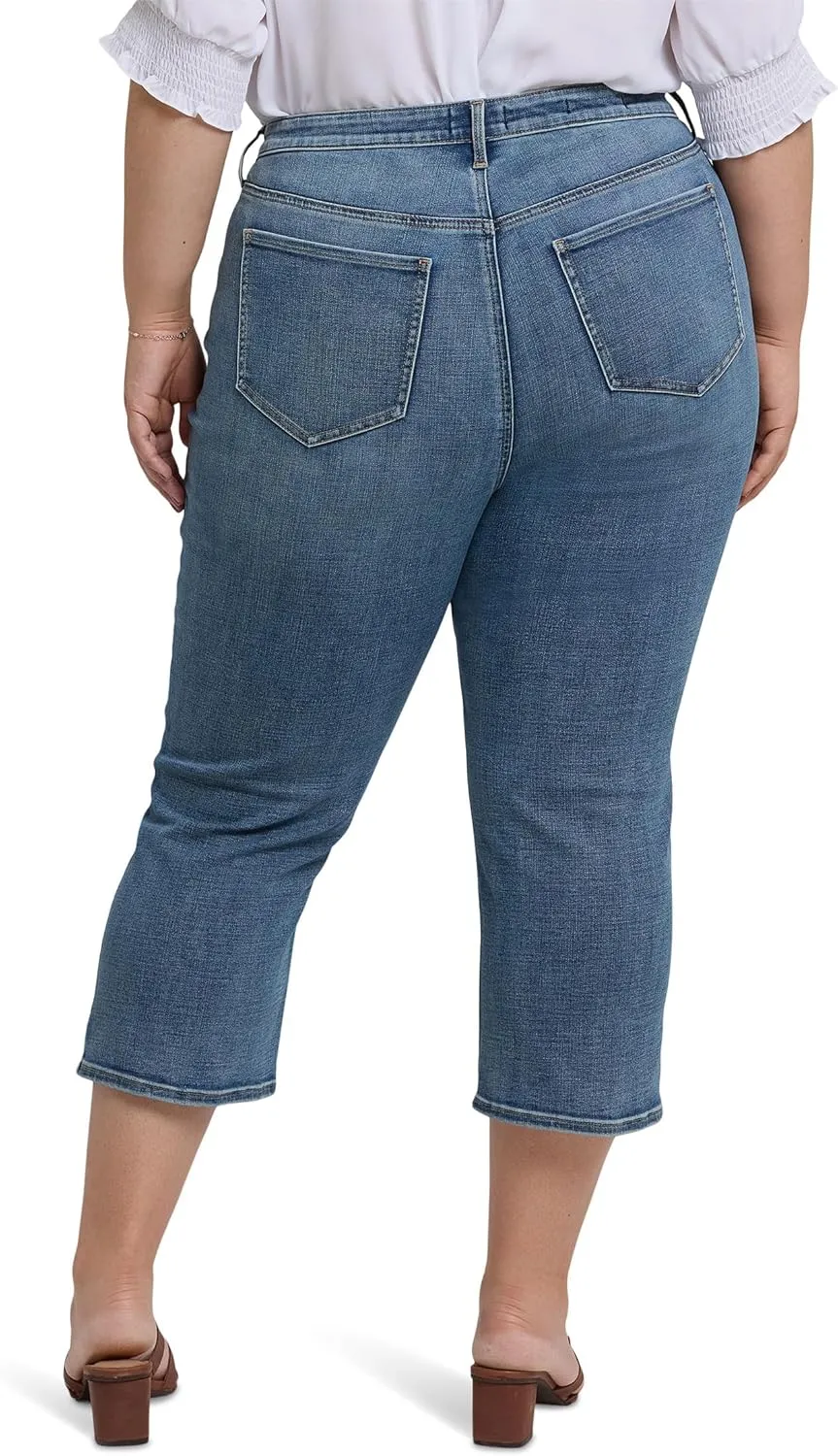 NYDJ Women's Plus Joni Relaxed Capri Jeans in Majorca Bay