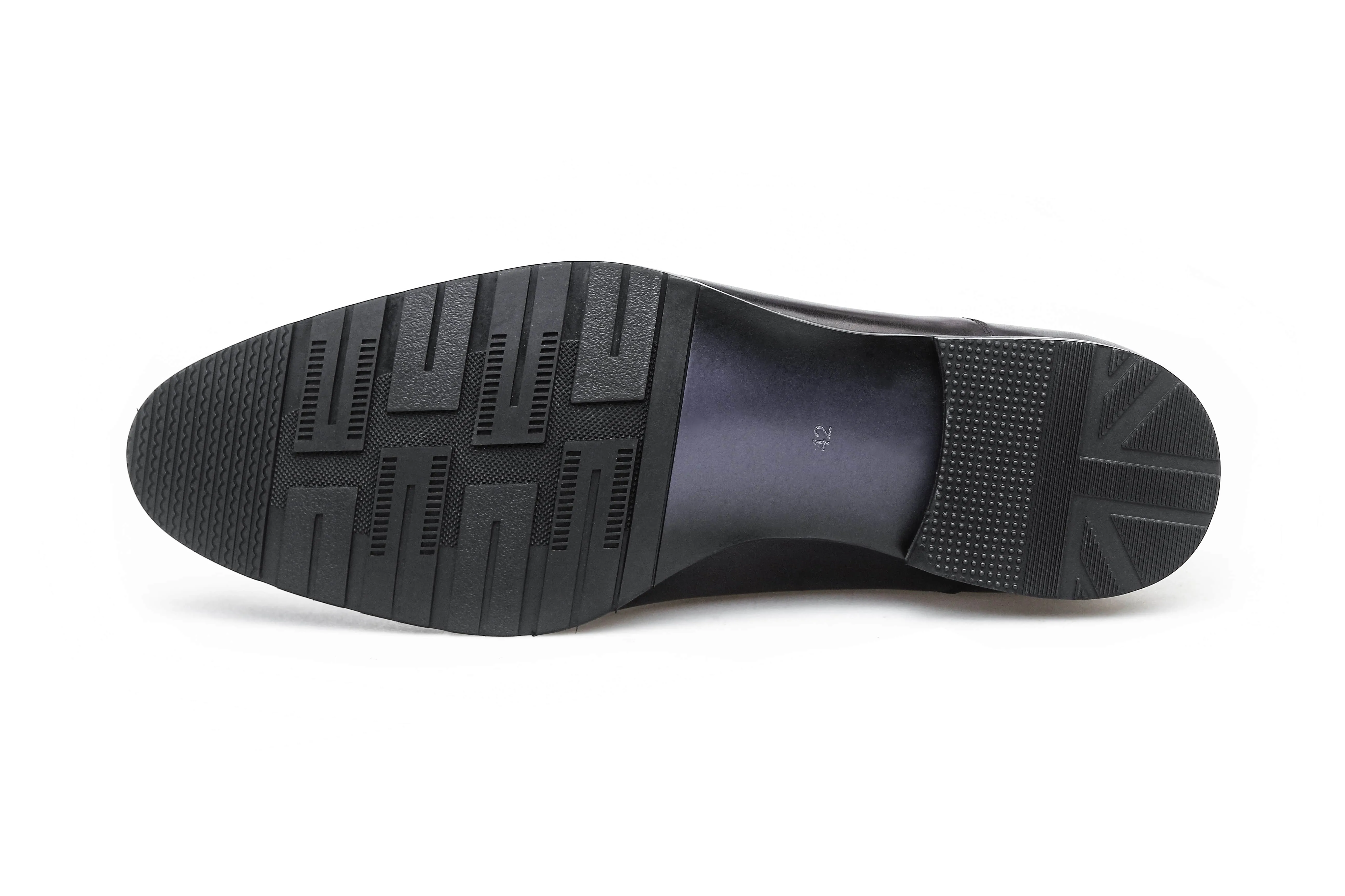 Obsidian Crest Black Cap-Toe Oxfords