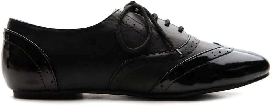 Ollio Women's Shoe Classic Lace Up Dress Low Flat Heel Oxford