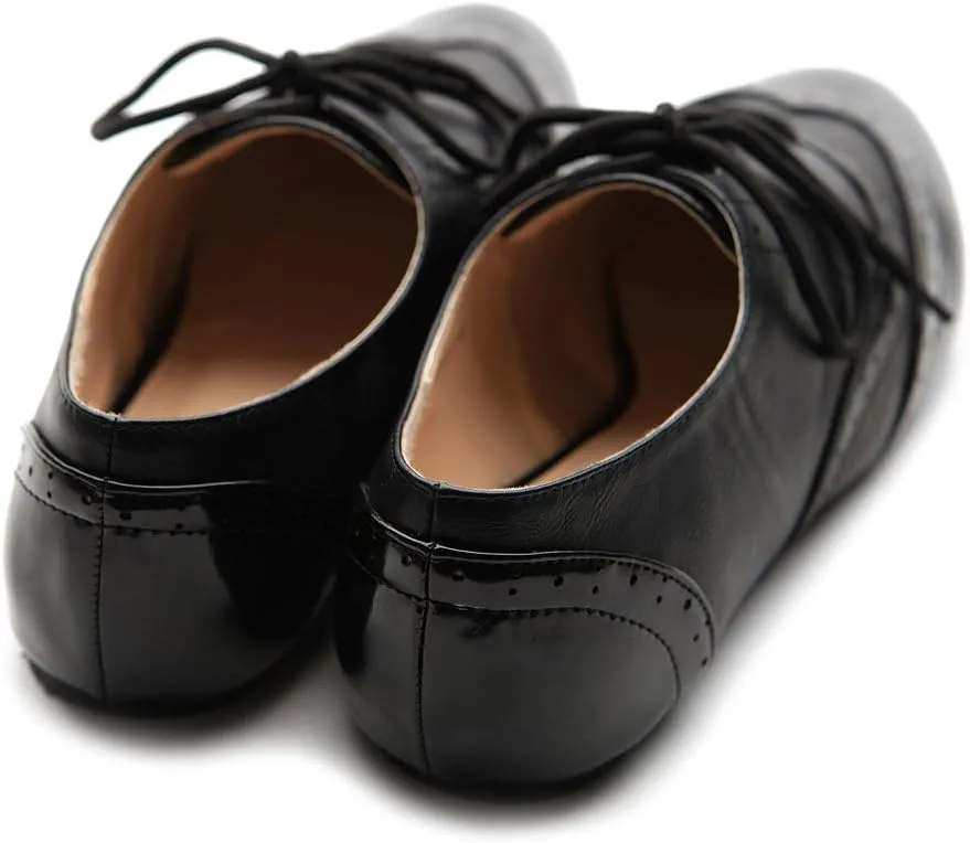 Ollio Women's Shoe Classic Lace Up Dress Low Flat Heel Oxford