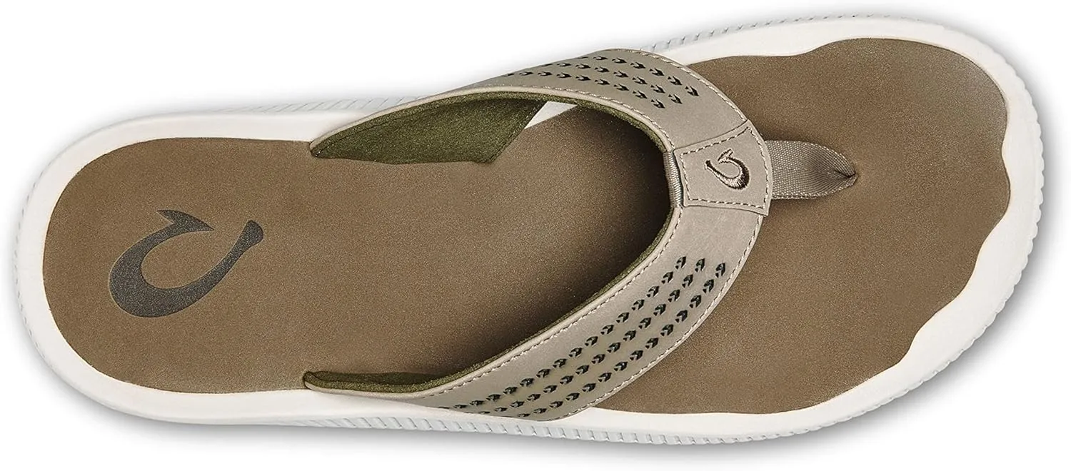 OLUKAI Ulele Men's Beach Sandals, Water Resistant Flip Flops, Arch Support & Comfort Fit, Lightweight & Durable, Enhanced Grip & Traction