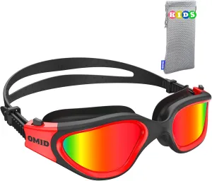 OMID Kids Swim Goggles, P2mini Polarized Swimming Goggles Comfortable for Age 6-14