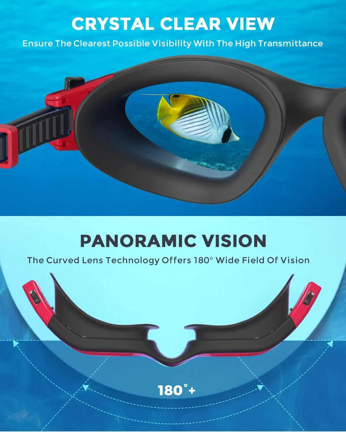 OMID Kids Swim Goggles, P2mini Polarized Swimming Goggles Comfortable for Age 6-14