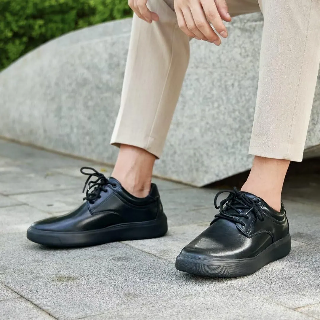 OrthoComfoot Men's Orthopedic Leather Dress Walking Shoes: Comfortable Plantar Fasciitis Sneakers with Arch Support for, Orthotic Casual Business Work Shoes for Foot and Heel Pain Relief
