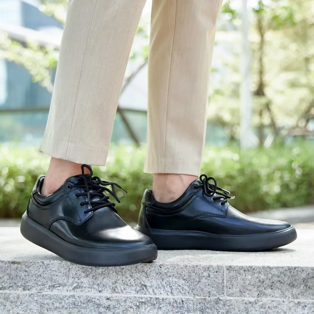 OrthoComfoot Men's Orthopedic Leather Dress Walking Shoes: Comfortable Plantar Fasciitis Sneakers with Arch Support for, Orthotic Casual Business Work Shoes for Foot and Heel Pain Relief