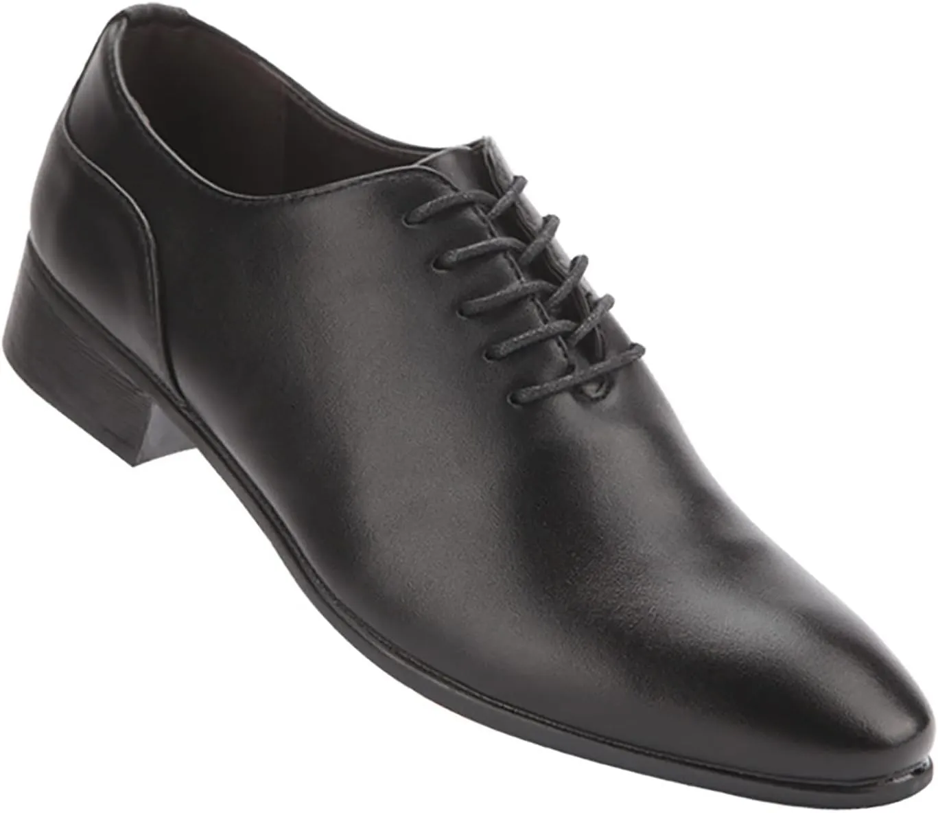 Orthopedic Leather Shoes for Men Solid Color Pointed Toe Shoes Lace Up Business Cowhide Shoes for Men
