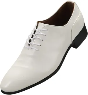 Orthopedic Leather Shoes for Men Solid Color Pointed Toe Shoes Lace Up Business Cowhide Shoes for Men