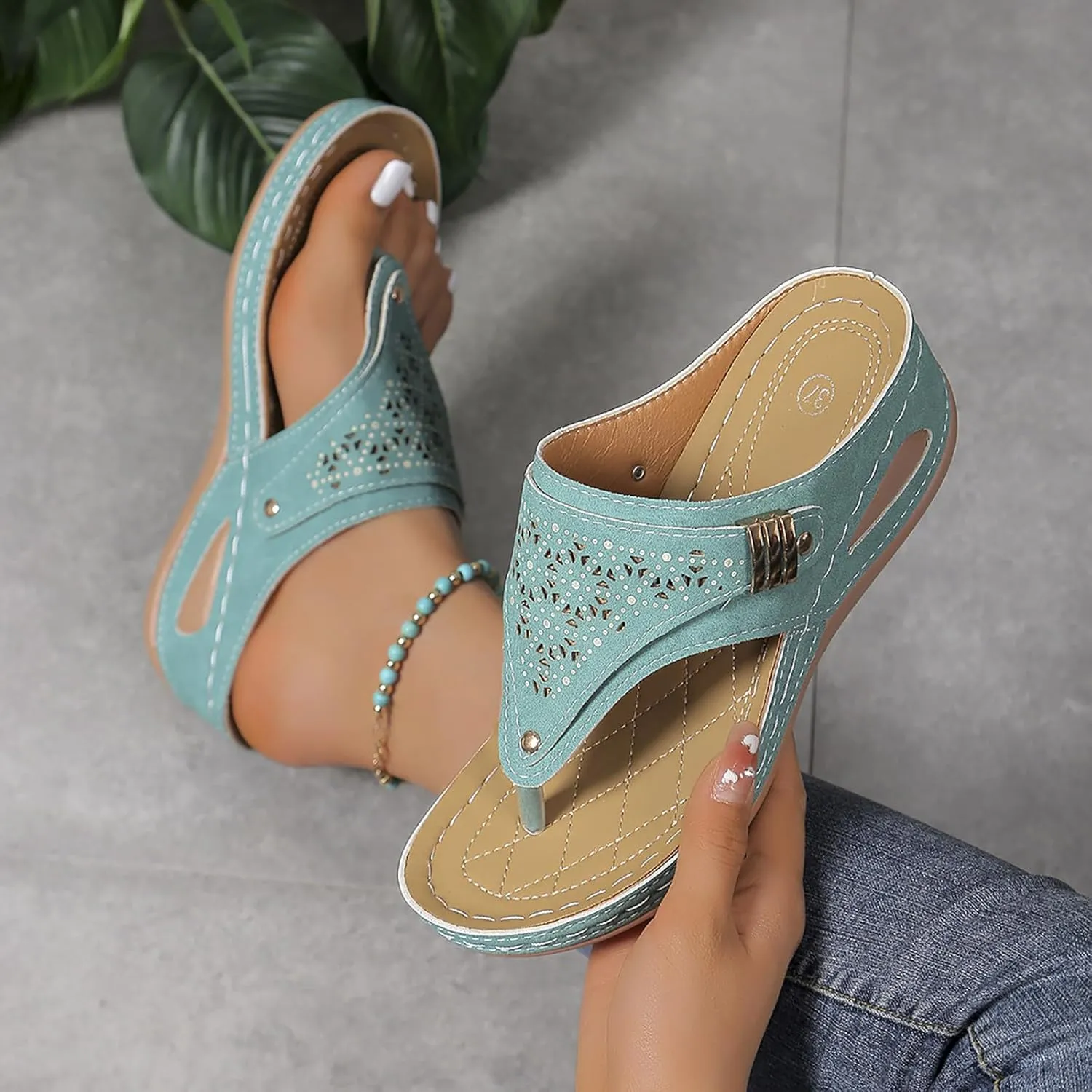 Orthopedic Sandals for Women Summer Dressy Comfortable Shoes Arch Support Wedge Non Slip Flip Flops 2025