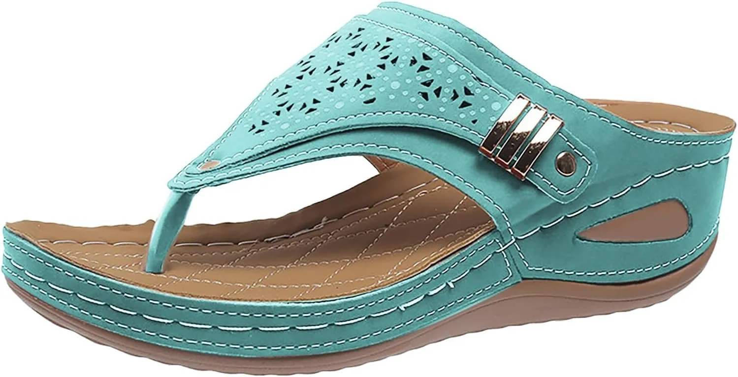 Orthopedic Sandals for Women Summer Dressy Comfortable Shoes Arch Support Wedge Non Slip Flip Flops 2025