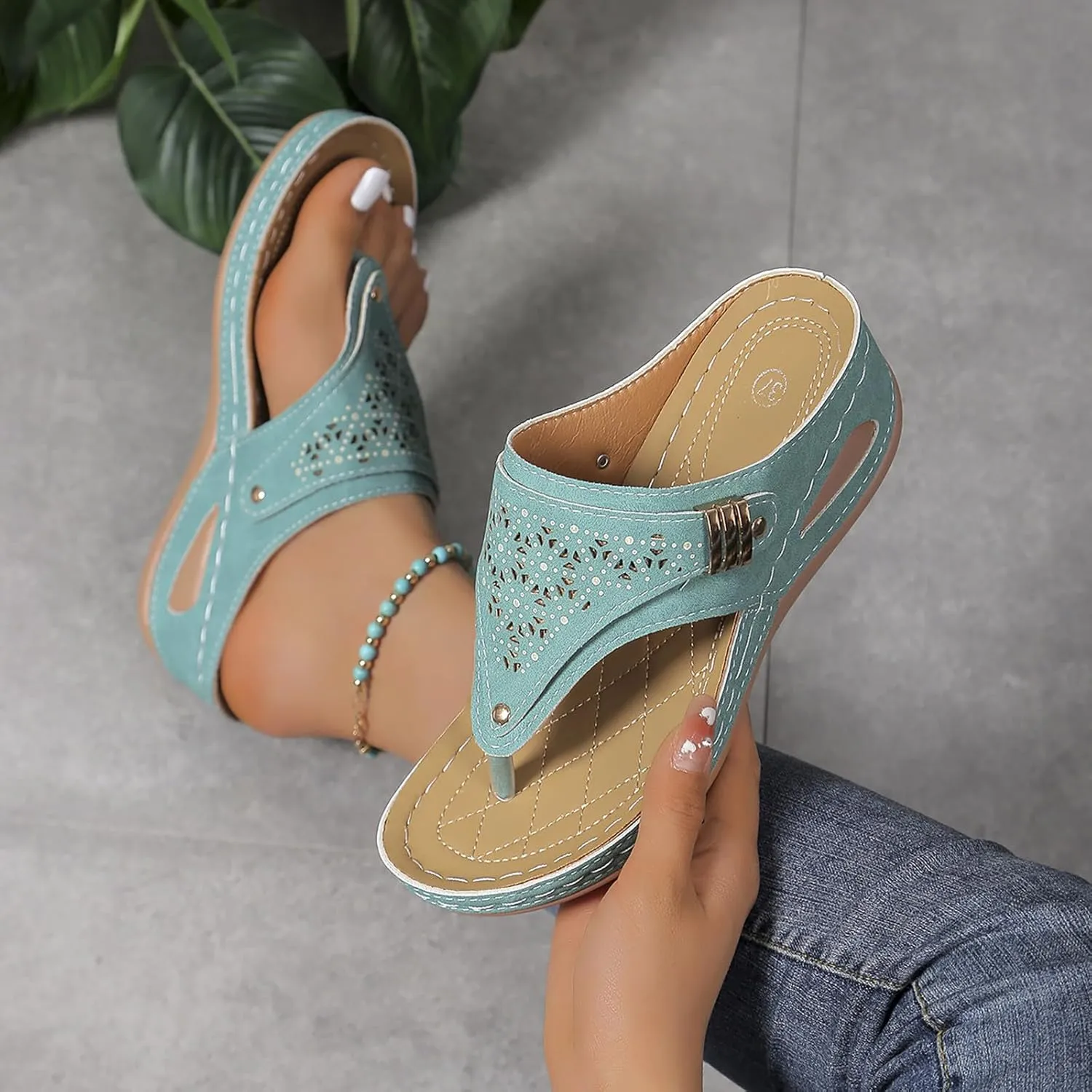 Orthopedic Sandals for Women Summer Dressy Comfortable Shoes Arch Support Wedge Non Slip Flip Flops 2025