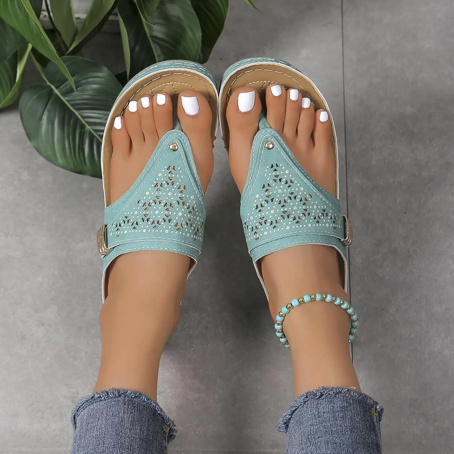 Orthopedic Sandals for Women Summer Dressy Comfortable Shoes Arch Support Wedge Non Slip Flip Flops 2025