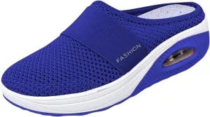 Outdoor Walking Sandals Women Diabetic Air Cushion Walking Shoes Slip On Breathable Slippers Closed Toe Sandals Lightweight Slippers Sandal Wedge Arch Support Mules Sneaker