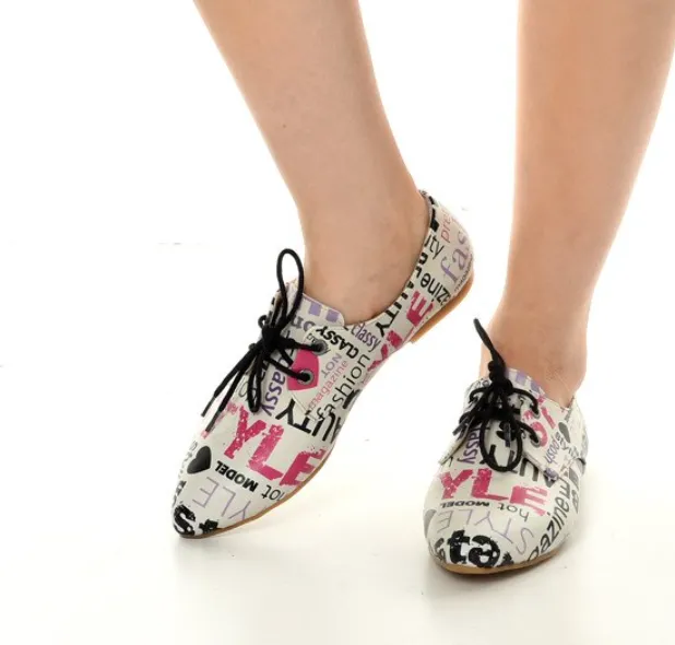 Oxford Cats Pattern Daily Print Women Leather - Many Styles & Colours - Summer Breathable Flats Shoes Mesh New Season 2021 Fashion Lace-up.