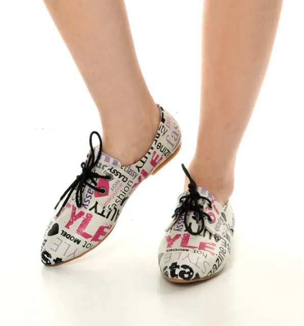 Oxford Cats Pattern Daily Print Women Leather - Many Styles & Colours - Summer Breathable Flats Shoes Mesh New Season 2021 Fashion Lace-up.