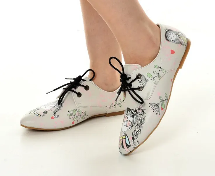 Oxford Cats Pattern Daily Print Women Leather - Many Styles & Colours - Summer Breathable Flats Shoes Mesh New Season 2021 Fashion Lace-up.