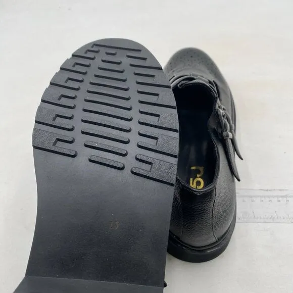 Oxford Shoes for Women Women's Oxford Shoe Round Toe Leather Flat Black Shoes