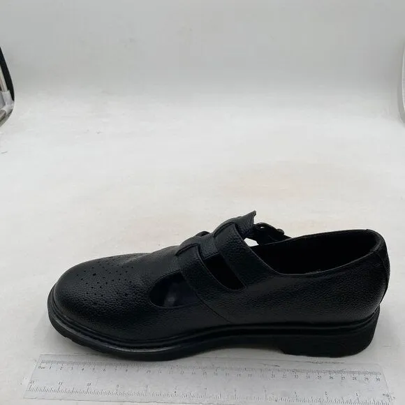 Oxford Shoes for Women Women's Oxford Shoe Round Toe Leather Flat Black Shoes