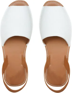 OYOANGLE Women's Peep Toe Slingback Flat Sandals Summer Comfortable Outdoor Casual Slides