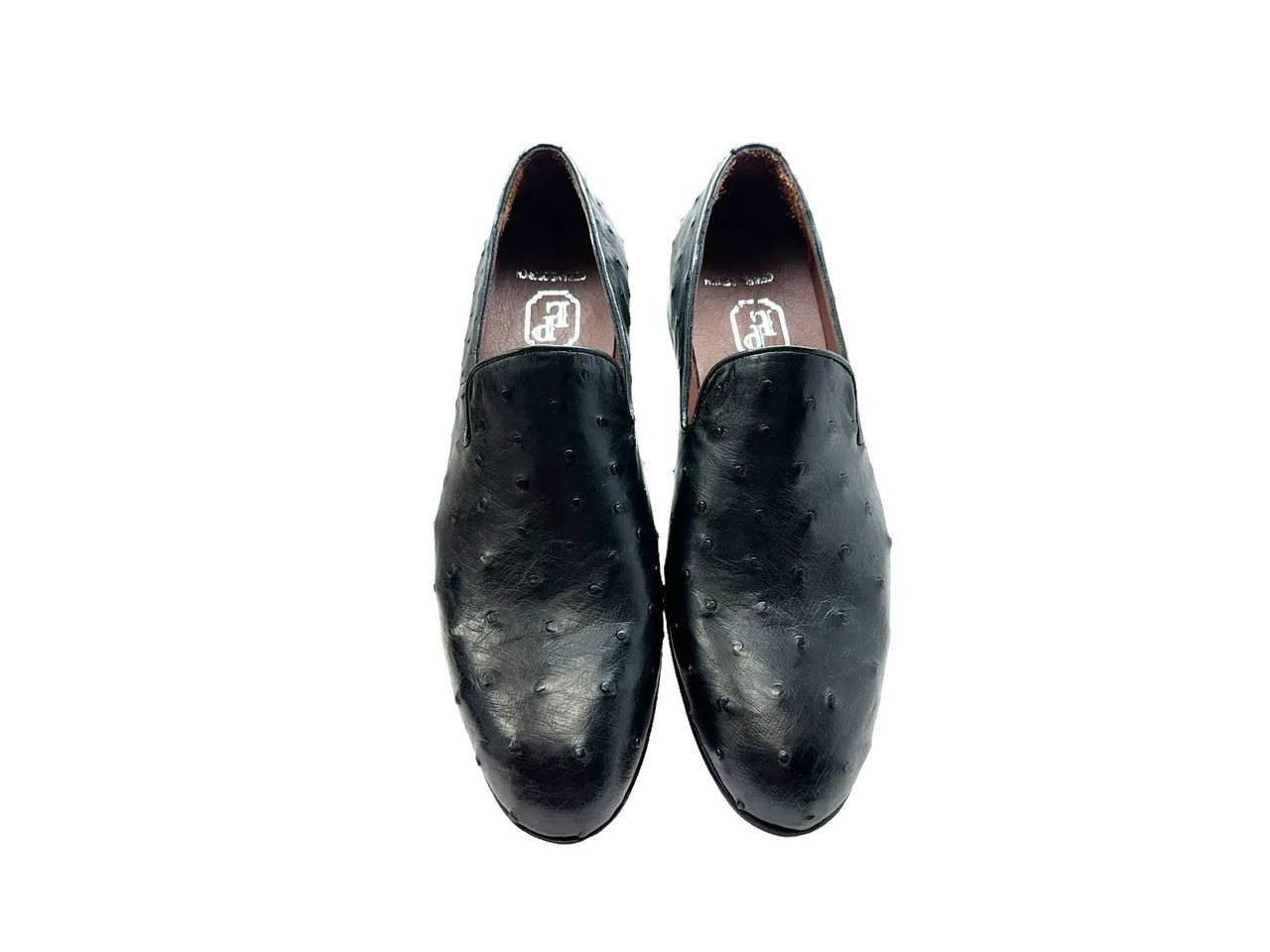 P00057- Warren Ostrich loafer - Black