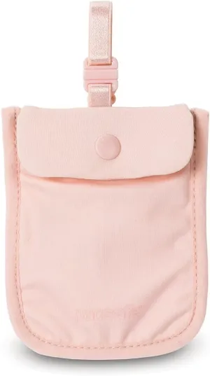 Pacsafe Coversafe S25 Hidden Undercover Travel Bra Pouch for Women (Washable) - Stash up to 6 Credit Cards plus Money and Key with Adjustable, Elastic Strap; Suitable for all Bra Sizes (Orchid Pink)