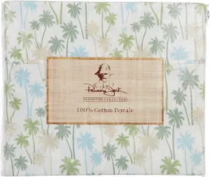 Panama Jack Palm Tree Cluster Sheet Set Full Green/Blue/White