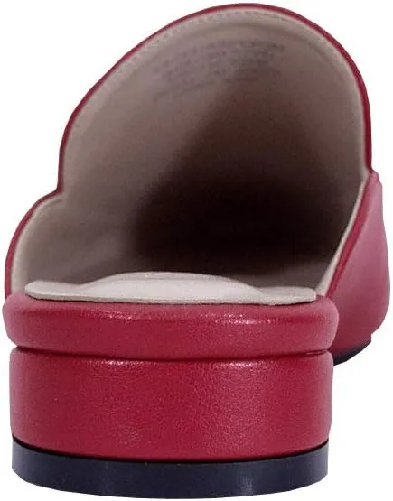 Peerage Maggie Women's Wide Width Low Heel Leather Dress Mules