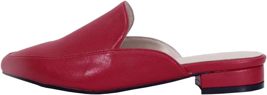 Peerage Maggie Women's Wide Width Low Heel Leather Dress Mules