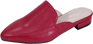 Peerage Maggie Women's Wide Width Low Heel Leather Dress Mules