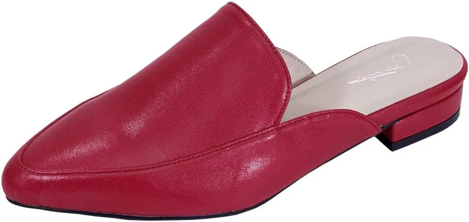 Peerage Maggie Women's Wide Width Low Heel Leather Dress Mules
