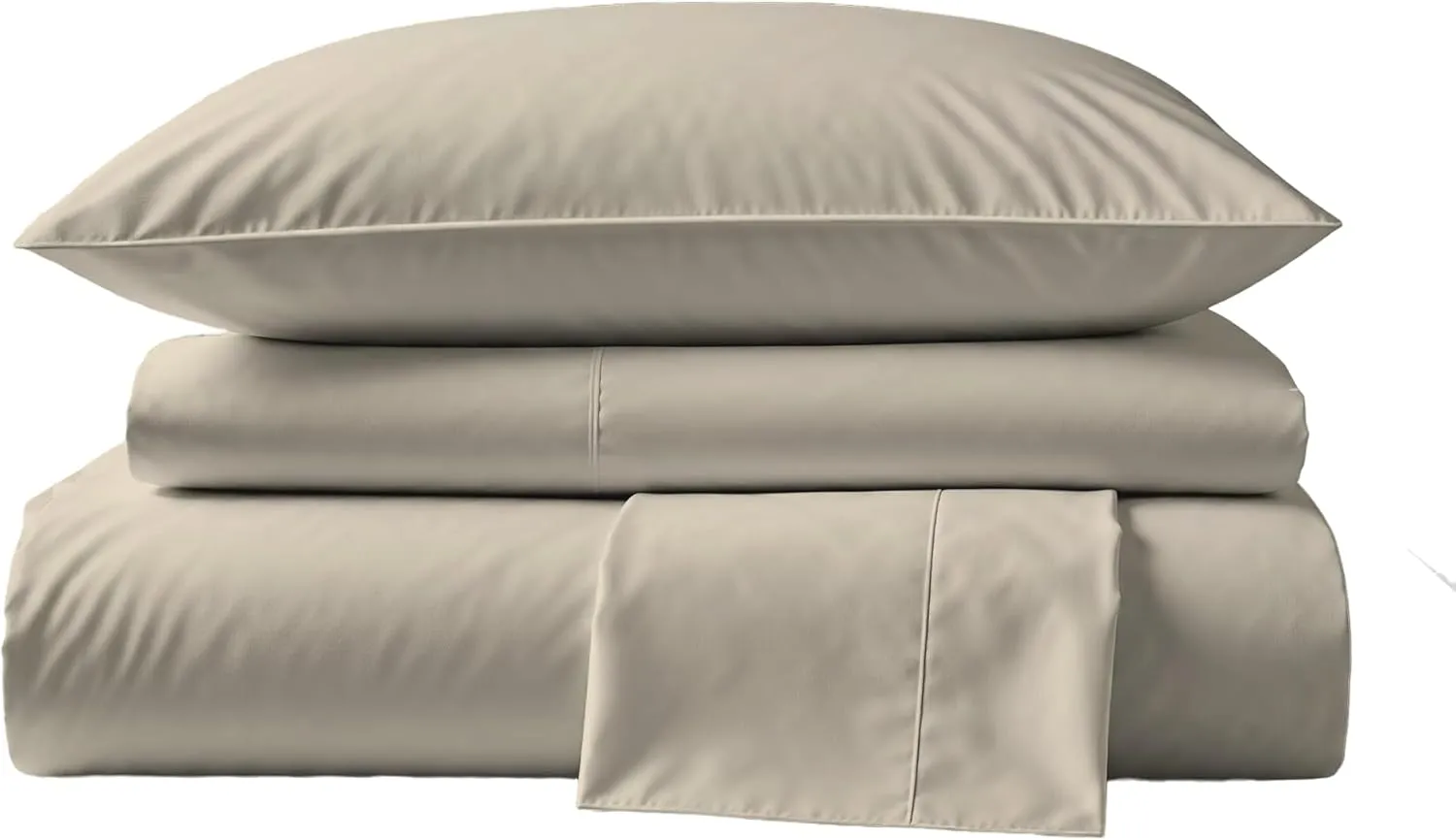 Peru Pima Bed Sheet Set – Full Size, 4 Pieces, 100% Peruvian Pima Cotton, Percale, 415 Thread Count, Cooling, Breathable & Soft, Hotel-Quality Bedding, Latte