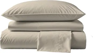 Peru Pima Bed Sheet Set – Full Size, 4 Pieces, 100% Peruvian Pima Cotton, Percale, 415 Thread Count, Cooling, Breathable & Soft, Hotel-Quality Bedding, Latte